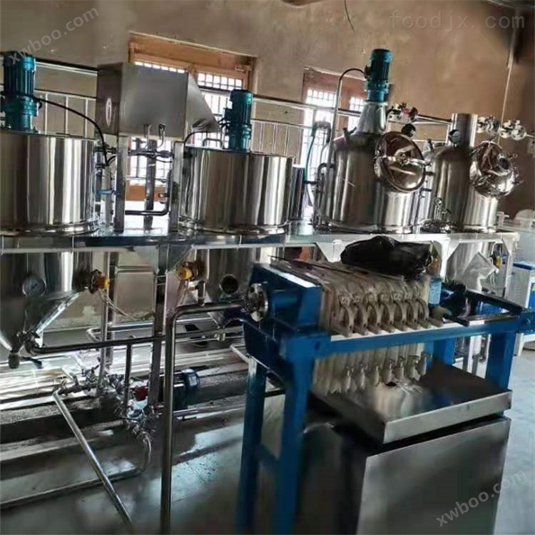 茶籽油压榨精炼生产线    茶籽毛油精炼设备 油脂精炼设备