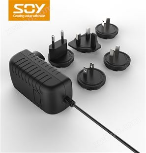 产品编号 SOY298-112V3A可换头电源适配器