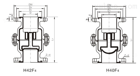 H42F46立式衬氟止回阀(图1)